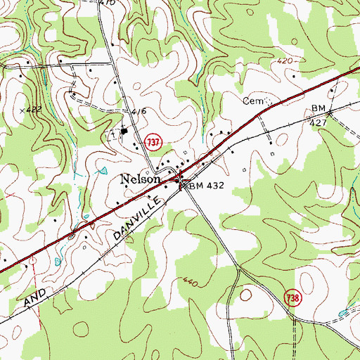 Topographic Map of Nelson Post Office, VA