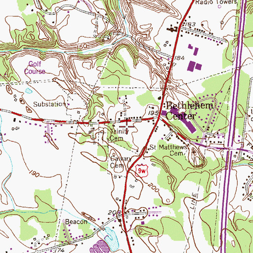 Topographic Map of Glenmont Post Office, NY
