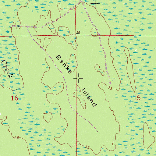 Topographic Map of Banks Island, FL
