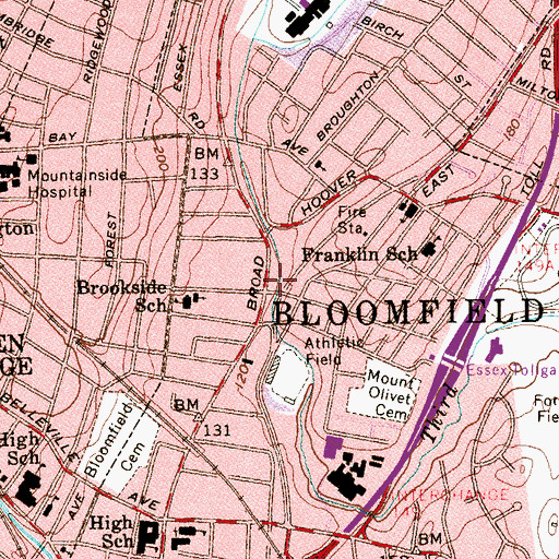 Topographic Map of North Center Post Office, NJ