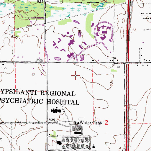 Topographic Map of Center for Forensic Psychiatry Hospital, MI
