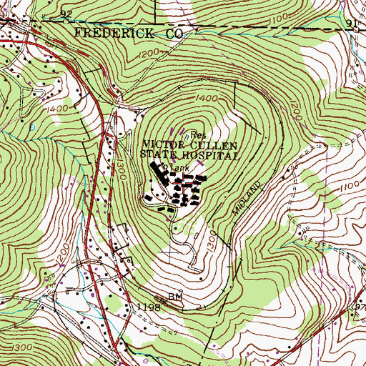 Topographic Map of Victor Cullen Center, MD