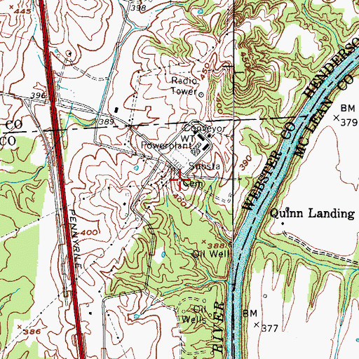 Topographic Map of Majors Family Cemetery, KY