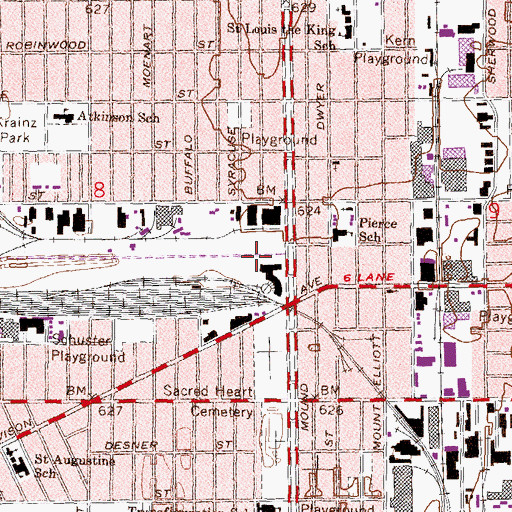 Topographic Map of Detroit Detention Center, MI