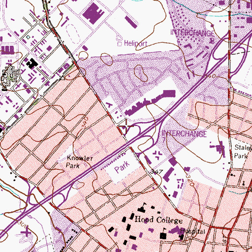 Topographic Map of College Estates Post Office, MD