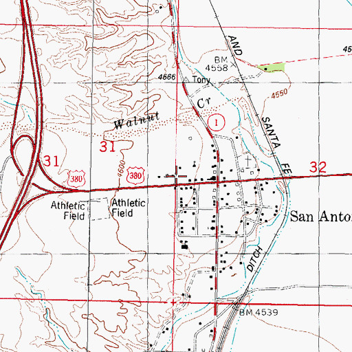 Topographic Map of San Antonio Post Office, NM