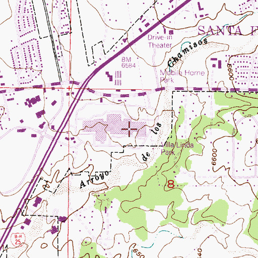 Topographic Map of Villa Linda Post Office, NM