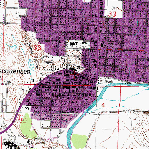 Topographic Map of Geronimo Springs Post Office, NM