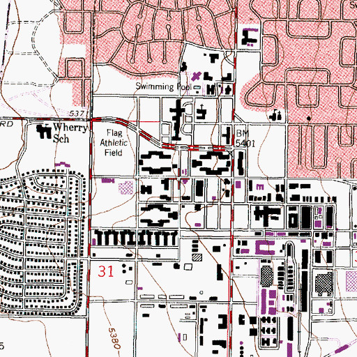 Topographic Map of Kirtland Air Force Base Post Office, NM