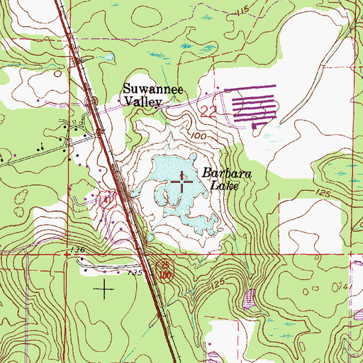 Topographic Map of Barbara Lake, FL