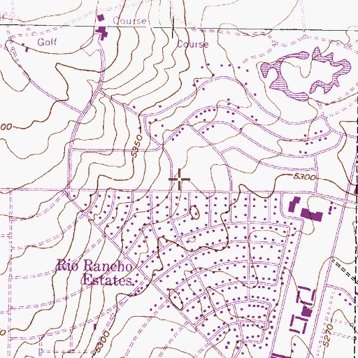 Topographic Map of Rio Rancho Post Office, NM