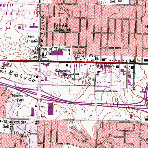 Topographic Map of Uptown Post Office, NM