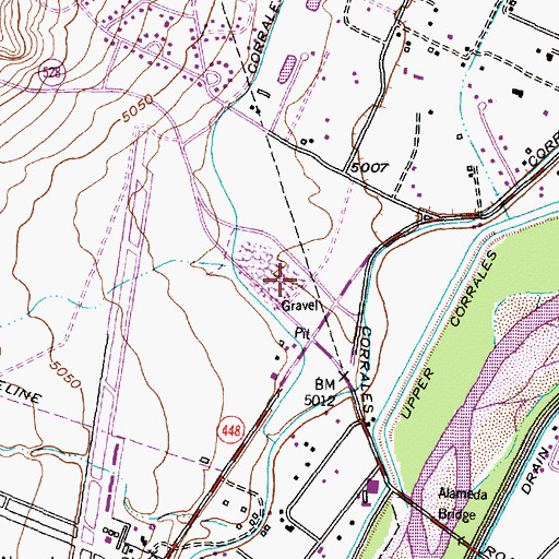 Topographic Map of Cottonwood Post Office, NM