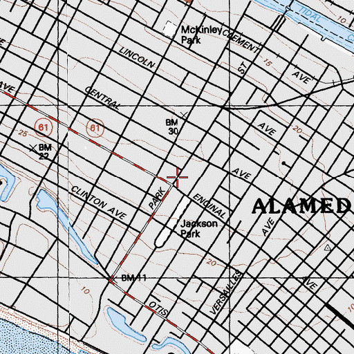 Topographic Map of Park Central Post Office, CA