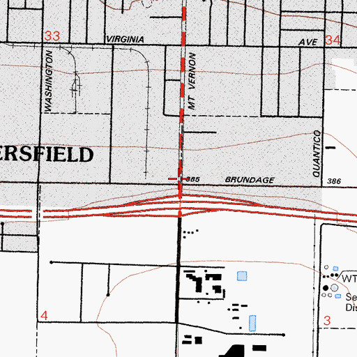 Topographic Map of Brundage Post Office, CA