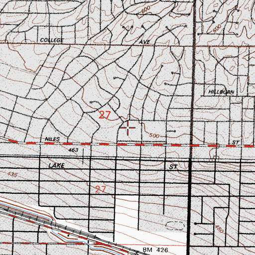 Topographic Map of Crestmont Post Office, CA