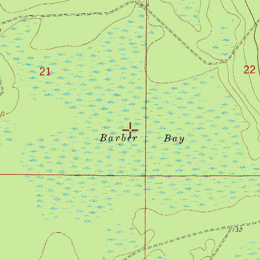 Topographic Map of Barber Bay, FL