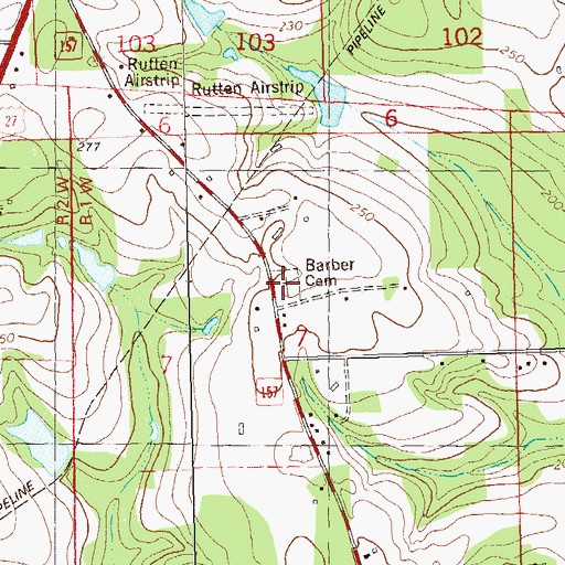 Topographic Map of Barber Cemetery, FL