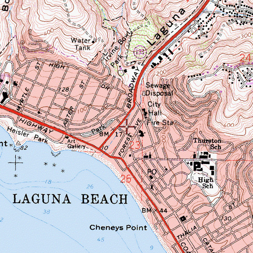Topographic Map of Playa Post Office, CA