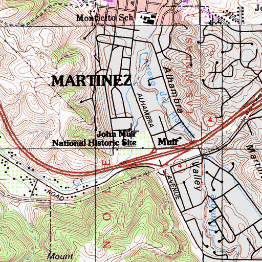 Topographic Map of Martinez Post Office, CA