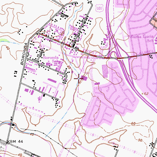 Topographic Map of Salinas Post Office, CA