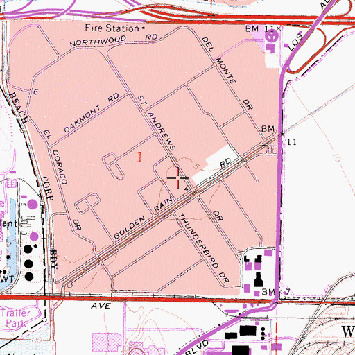 Topographic Map of Leisure World Post Office, CA