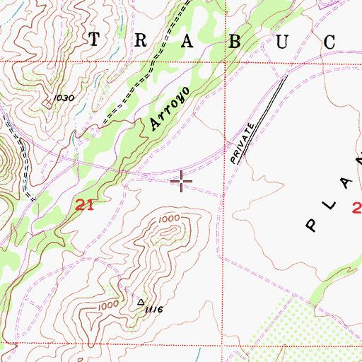 Topographic Map of Rancho Post Office, CA