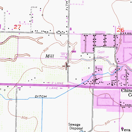 Topographic Map of Millennium Post Office, CA