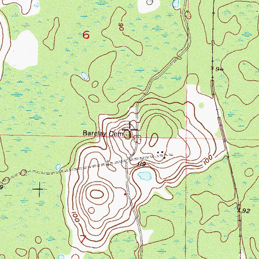 Topographic Map of Barclay Cemetery, FL