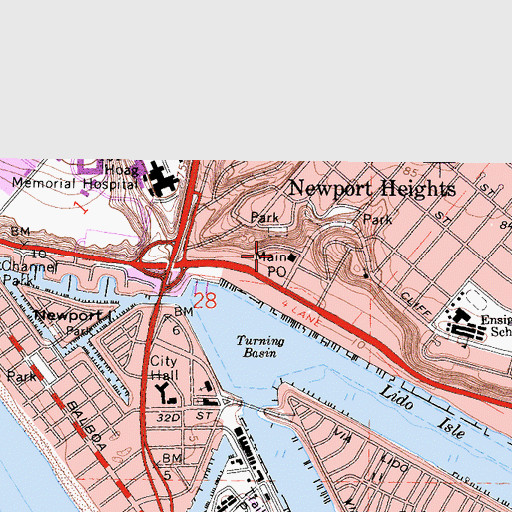 Topographic Map of Bay Station Stamp Store Post Office, CA