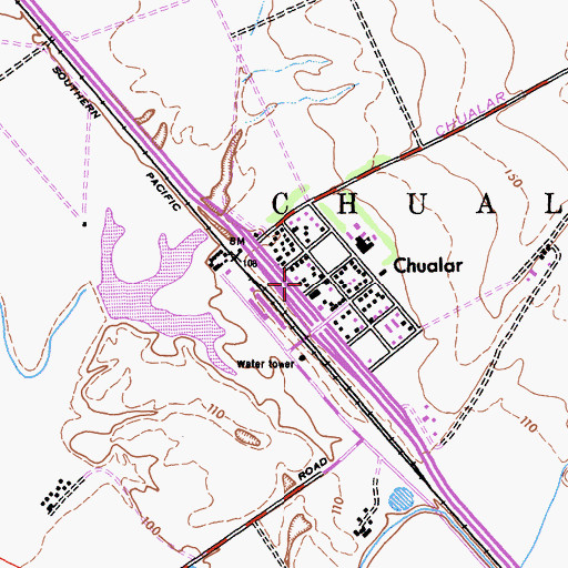 Topographic Map of Chualar Post Office, CA
