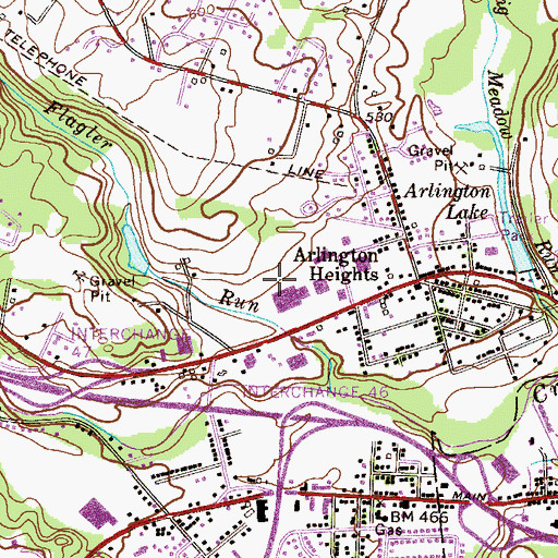 Topographic Map of Stroud Township Fire Company Station 37, PA