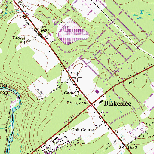 Topographic Map of Tobyhanna Township Volunteer Fire Company Station 41 - Blakeslee, PA