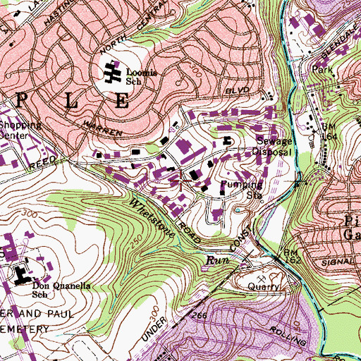 Topographic Map of Marple Township Police Department, PA