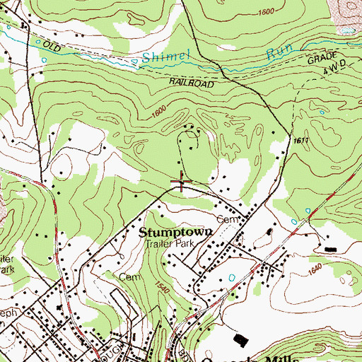 Topographic Map of Decatur Township Police Department, PA