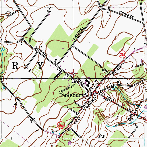Topographic Map of Solebury Township Police Department, PA