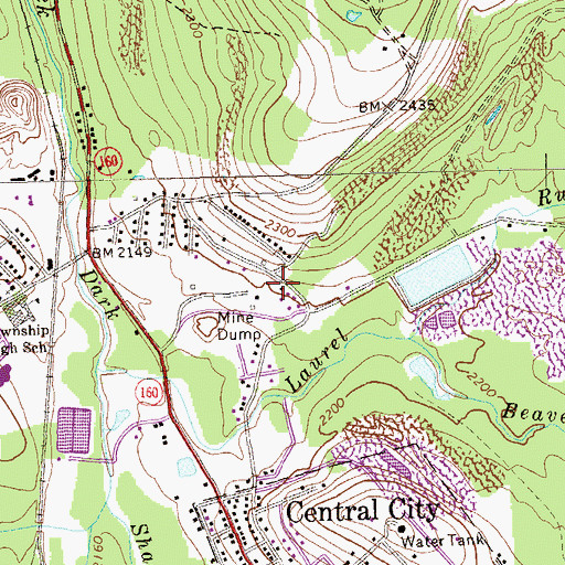 Topographic Map of Shade Township Police Department, PA