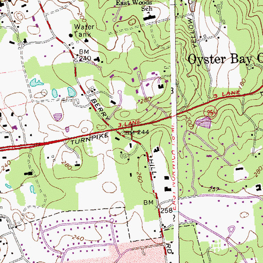 Topographic Map of Oyster Bay Cove Police Department, NY