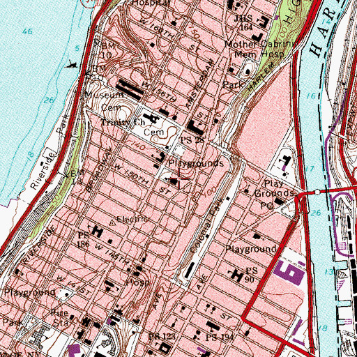 Topographic Map of New York City Police Department 30th Precinct, NY