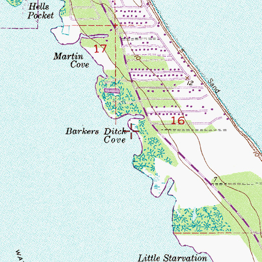 Topographic Map of Barkers Ditch Cove, FL