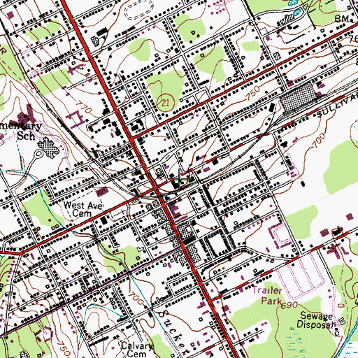 Topographic Map of Canandaigua Police Department, NY