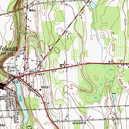 Topographic Map of New York State Police Troop E Zone 2 Wolcott Station, NY