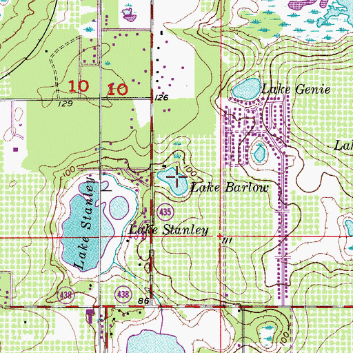 Topographic Map of Lake Barlow, FL