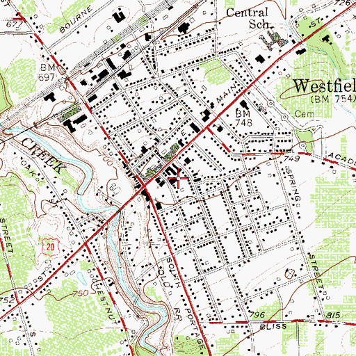 Topographic Map of Westfield Police Department, NY