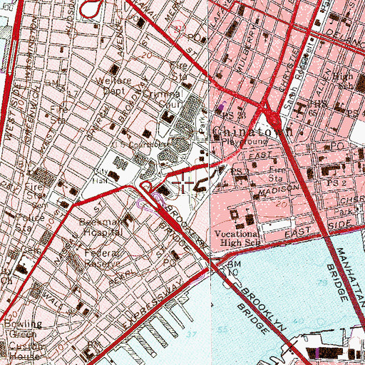 Topographic Map of New York Police Department Headquarters, NY