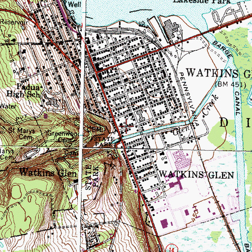 Topographic Map of Schuyler County Sheriff's Office, NY