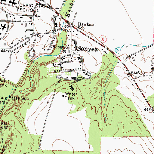 Topographic Map of Groveland Correctional Facility, NY