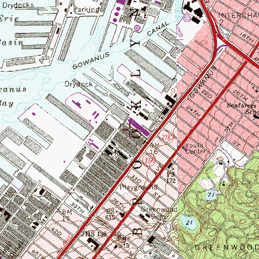 Topographic Map of Metropolitan Detention Center Brooklyn, NY
