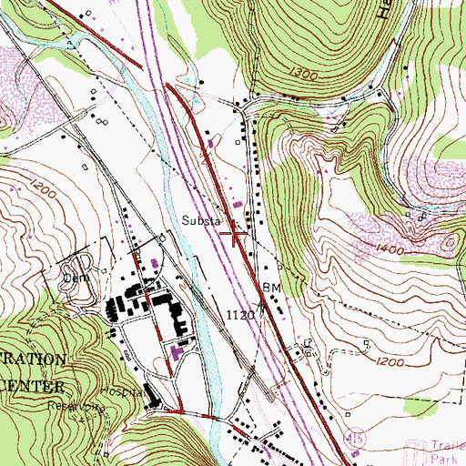 Topographic Map of New York State Police Troop E Zone 3 Bath Station, NY
