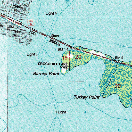 Topographic Map of Barnes Point, FL